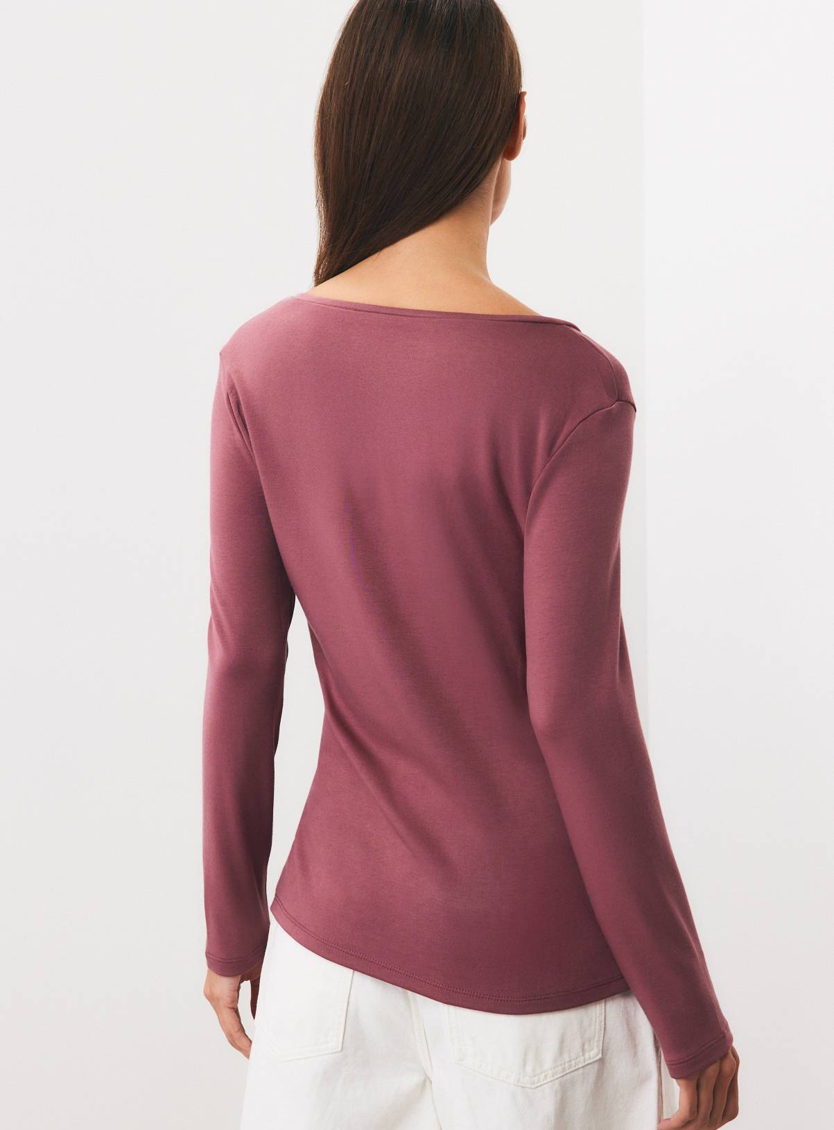 Dark Pink Thermal Long Sleeve Top XL - Image 5